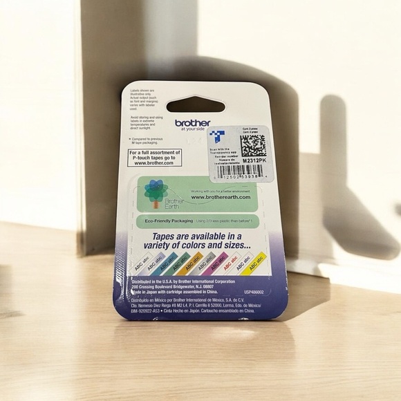 Brother M231 OEM .5" X 26.2' Non-Laminated Label Tape, Black on White - Picture 3 of 4